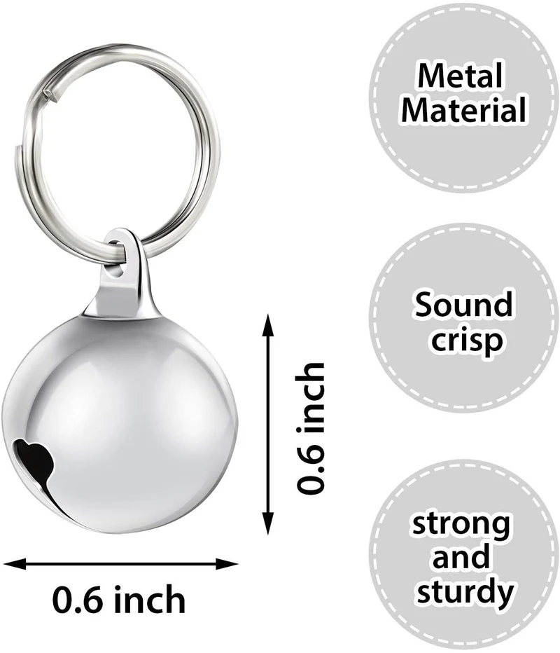 Frienda - Juego de 24 cascabeles para collar de mascotas, collar para perro, campanas, accesorios para entrenamiento de mascotas