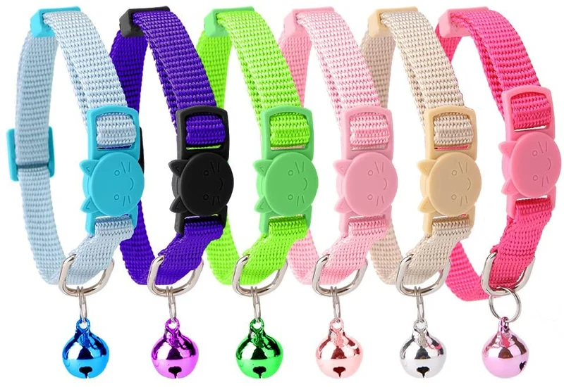 Gato Collar Set 6pcs escindidas con campana de seguridad para Kitty
