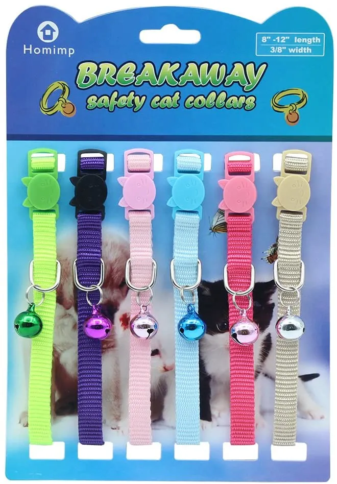 Gato Collar Set 6pcs escindidas con campana de seguridad para Kitty