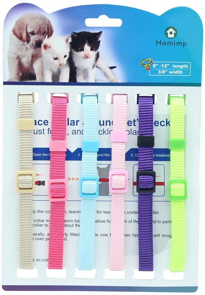 Gato Collar Set 6pcs escindidas con campana de seguridad para Kitty