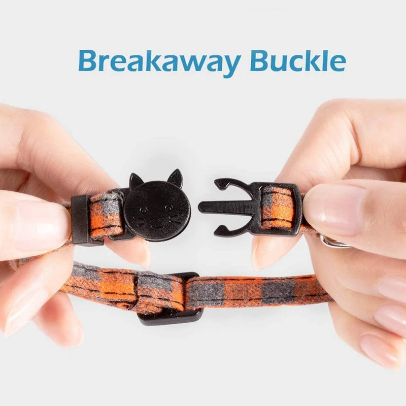 BWOGUE Collar para gato con campana – 6 paquetes de colores clásicos a cuadros, collares de seguridad ajustables para cachorro de gatito