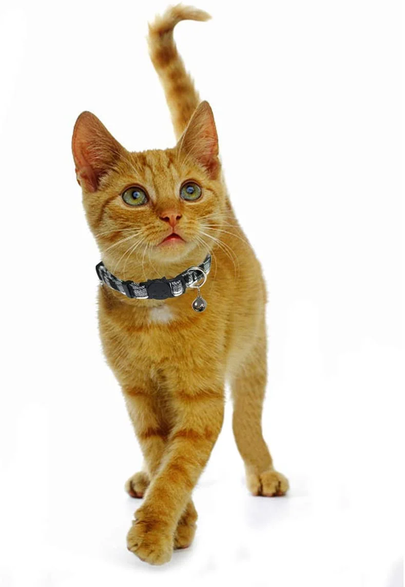 BWOGUE Collar para gato con campana – 6 paquetes de colores clásicos a cuadros, collares de seguridad ajustables para cachorro de gatito