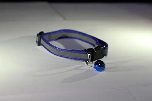Collar de gato reflectante con campana para mascotas (gatos, perros, animales pequeños) – poliéster duradero por Prime Pet