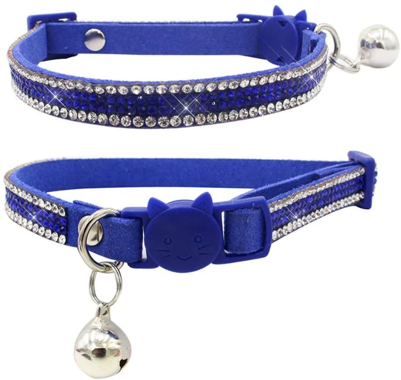 DAIHAQIKO - Collar para gato con campana, ajustable, diseño de gatitos