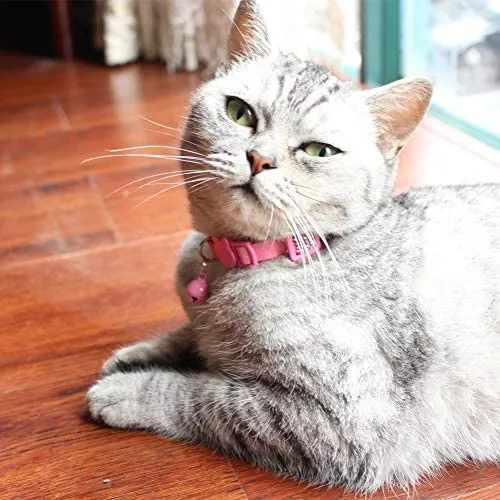DAIHAQIKO - Collar para gato con campana, ajustable, diseño de gatitos