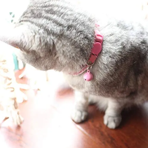 DAIHAQIKO - Collar para gato con campana, ajustable, diseño de gatitos