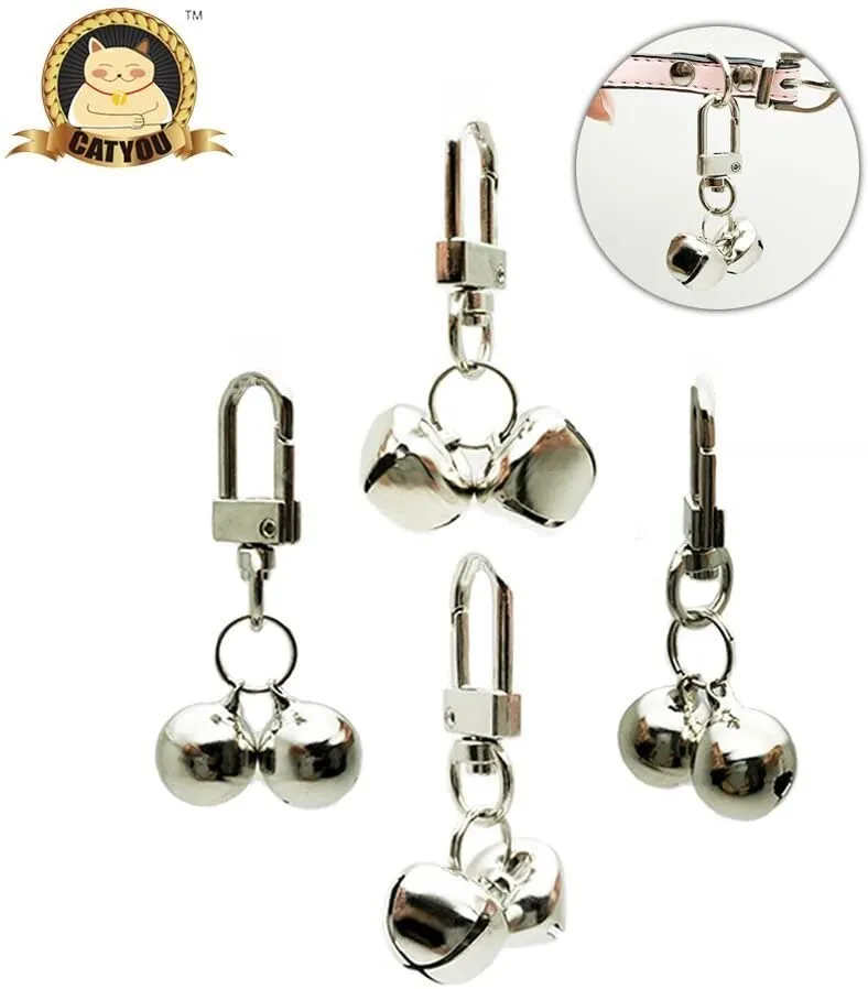 catyou 4-pcs Pet pequeñas campanas para Collar, Pet Adorno, entrenamiento de Bell colgantes joyas para Mascota Perro Gato Collar Collar