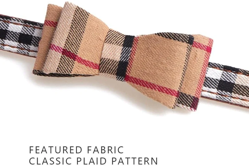 Axgo - Collar con pajarita para cachorro o gatito, diseño de cuadros