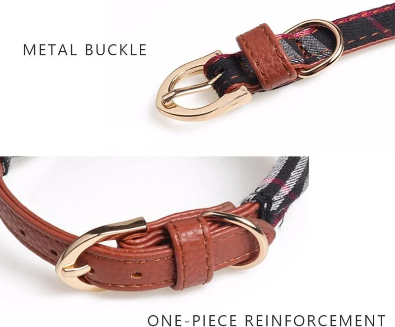 Axgo - Collar con pajarita para cachorro o gatito, diseño de cuadros