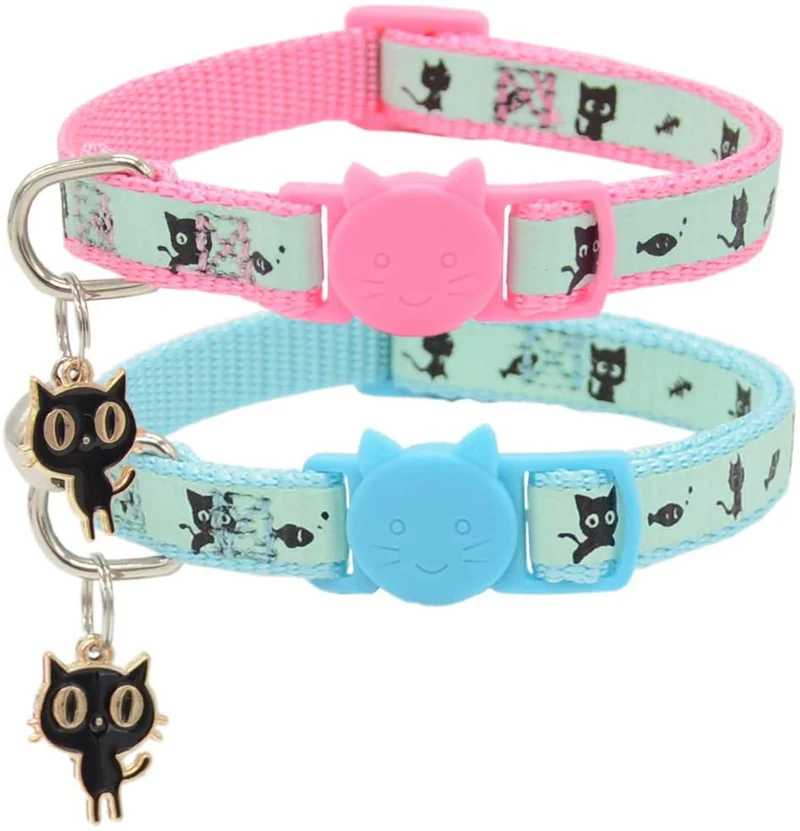 Barleygoo - Juego de 2 collares para gato con colgante