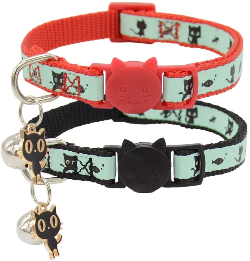 Barleygoo - Juego de 2 collares para gato con colgante