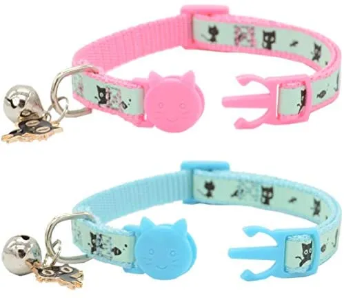 Barleygoo - Juego de 2 collares para gato con colgante