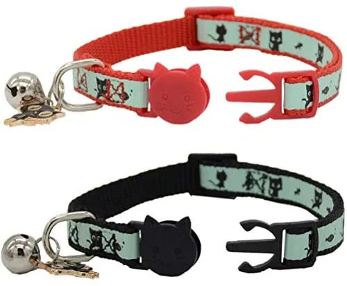 Barleygoo - Juego de 2 collares para gato con colgante