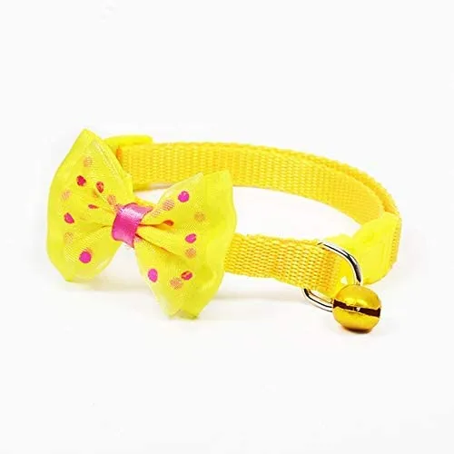 Yasma - Collar de gato con campana de 8 piezas, sólido y seguro, nailon, colores variados