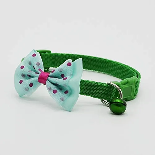 Yasma - Collar de gato con campana de 8 piezas, sólido y seguro, nailon, colores variados