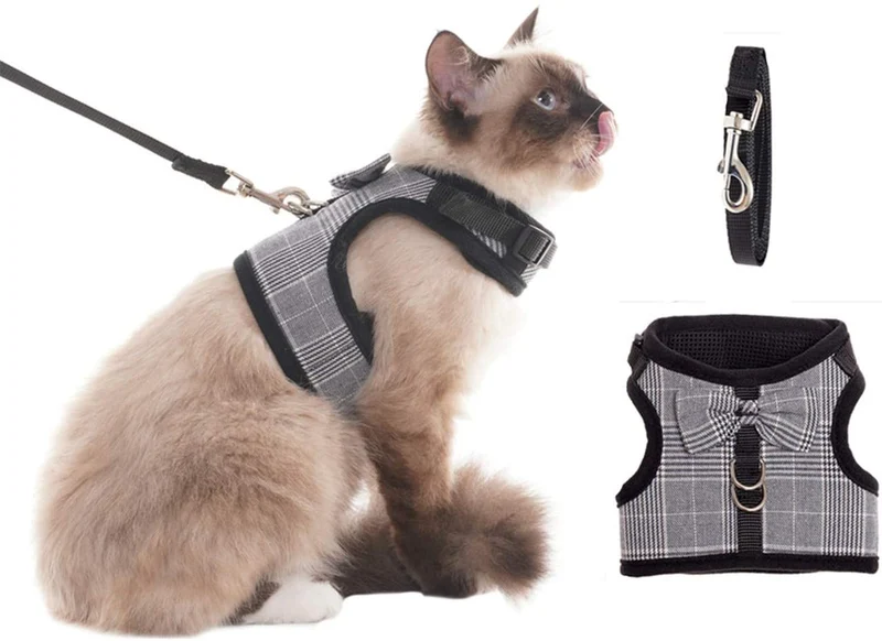 BINGPET Escape Proof Cat Harness - Adjustable Vest and Leash Set