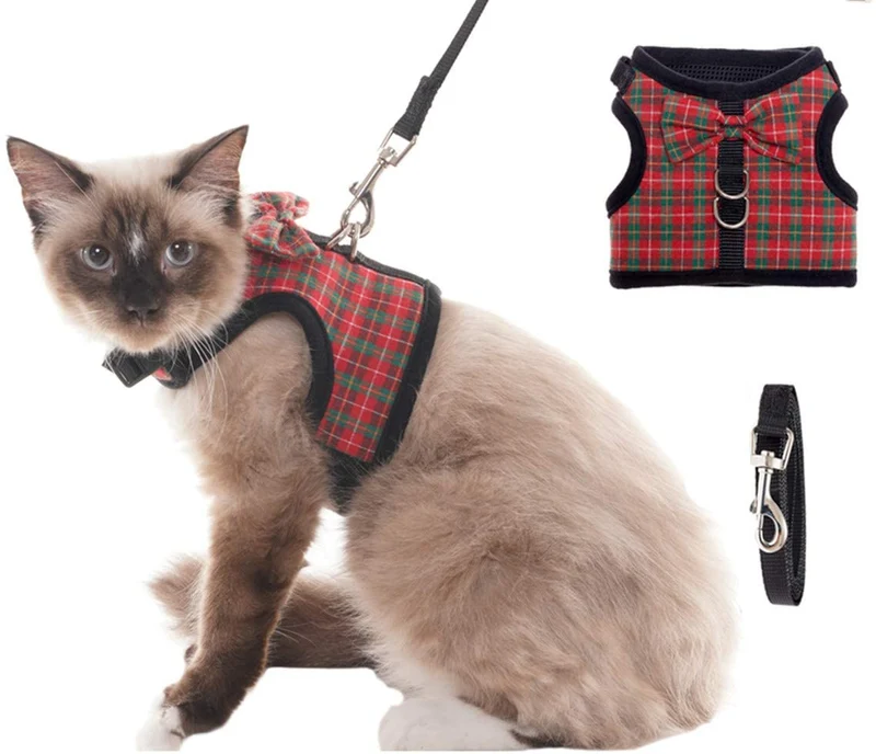 BINGPET Escape Proof Cat Harness - Adjustable Vest and Leash Set