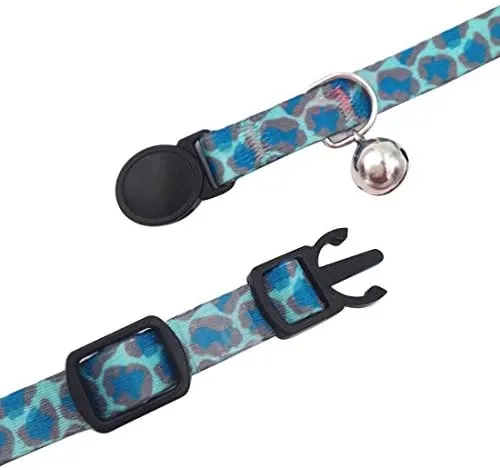 Collar para gato con campana, hebilla de seguridad, collar ajustable para gato, varios diseños, paquete de 4