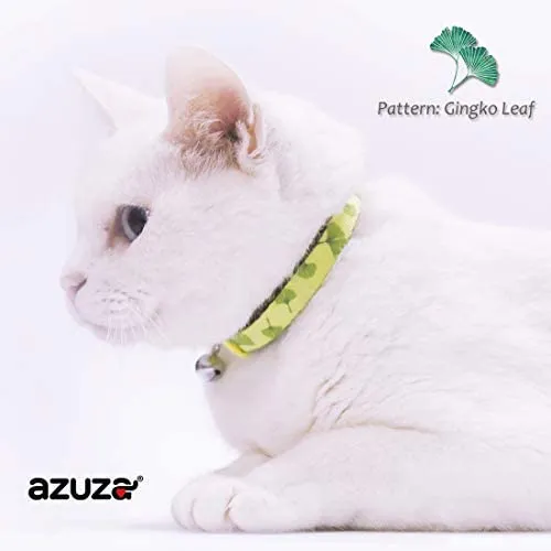 Collar para gato con campana, hebilla de seguridad, collar ajustable para gato, varios diseños, paquete de 4