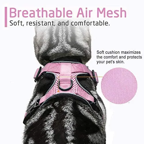 rabbitgoo - Arnés para gato para caminar, a prueba de escape, para gatos pequeños y medianos, arneses ajustables, arnés de malla suave para gatos pequeños, chaqueta de gato segura con tiras reflectantes y 1 anillo de metal