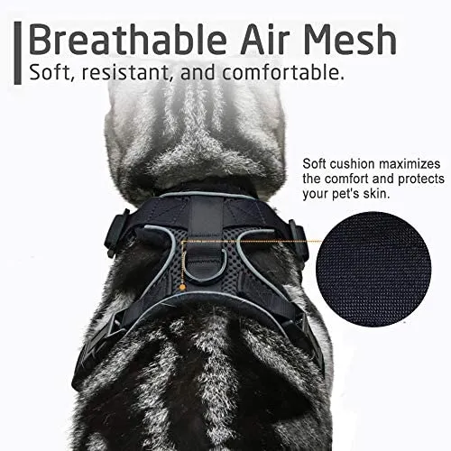 rabbitgoo - Arnés para gato para caminar, a prueba de escape, para gatos pequeños y medianos, arneses ajustables, arnés de malla suave para gatos pequeños, chaqueta de gato segura con tiras reflectantes y 1 anillo de metal