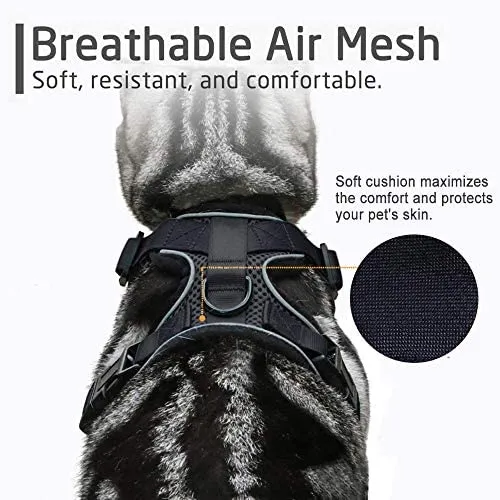 rabbitgoo - Arnés para gato para caminar, a prueba de escape, para gatos pequeños y medianos, arneses ajustables, arnés de malla suave para gatos pequeños, chaqueta de gato segura con tiras reflectantes y 1 anillo de metal