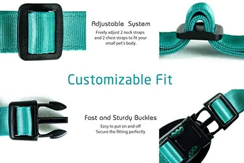 rabbitgoo - Arnés para gato para caminar, a prueba de escape, para gatos pequeños y medianos, arneses ajustables, arnés de malla suave para gatos pequeños, chaqueta de gato segura con tiras reflectantes y 1 anillo de metal