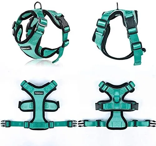 rabbitgoo - Arnés para gato para caminar, a prueba de escape, para gatos pequeños y medianos, arneses ajustables, arnés de malla suave para gatos pequeños, chaqueta de gato segura con tiras reflectantes y 1 anillo de metal