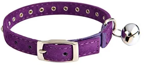 KOOLTAIL - Collar de terciopelo elástico de seguridad para gato, con cristales y campana, 20,32 a 10.5 in