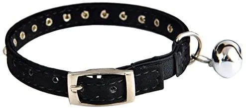KOOLTAIL - Collar de terciopelo elástico de seguridad para gato, con cristales y campana, 20,32 a 10.5 in