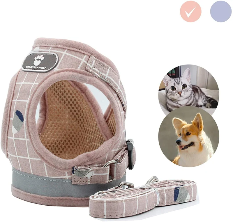 Vetoo Arnés ajustable a prueba de escape, arnés de gatito reflectante y correa para caminar gato arnés universal para mascotas para gatos