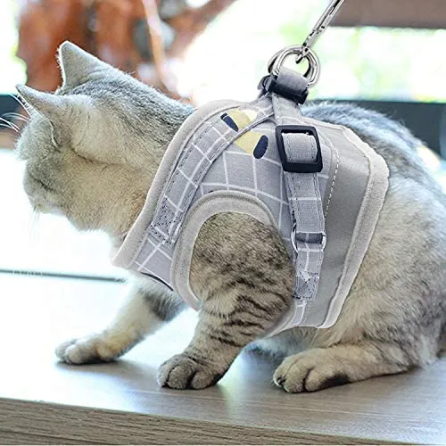 Vetoo Arnés ajustable a prueba de escape, arnés de gatito reflectante y correa para caminar gato arnés universal para mascotas para gatos