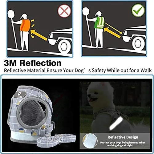 Vetoo Arnés ajustable a prueba de escape, arnés de gatito reflectante y correa para caminar gato arnés universal para mascotas para gatos