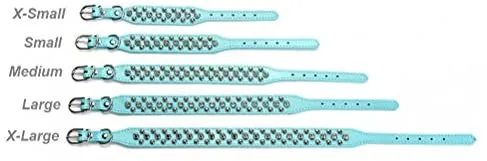 Collares para mascotas Aolove con pinchos y tachuelas, ajustable, piel sintética