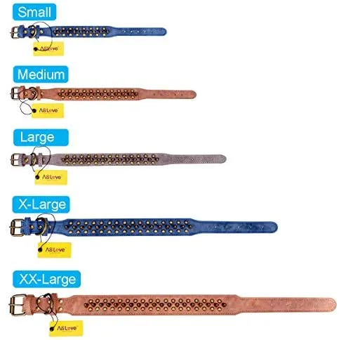 Collares para mascotas Aolove con pinchos y tachuelas, ajustable, piel sintética