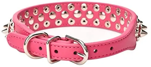Collares para mascotas Aolove con pinchos y tachuelas, ajustable, piel sintética