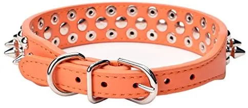 Collares para mascotas Aolove con pinchos y tachuelas, ajustable, piel sintética