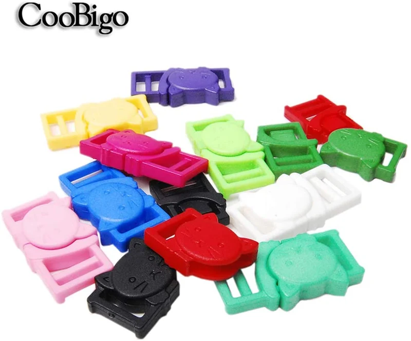 25pcs 3/8" (11 mm) brasier de cat-head Safty Hebillas de retención de plástico para gato perro Collar Paracord flc124 (mix-s)