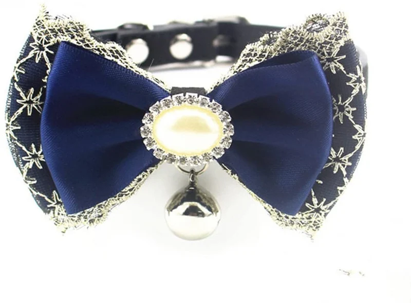 Cocopet - Collar de lujo hecho a mano con pedrería japonesa con colgante de campana para gatos disfraz de niña, color rosa (XS)