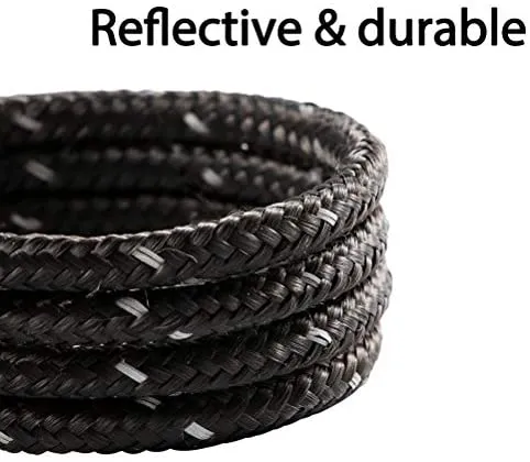 OFPUPPY - Correa reflectante para gato, cuerda trenzada de nailon, para exterior, naranja y negro, 26 pies