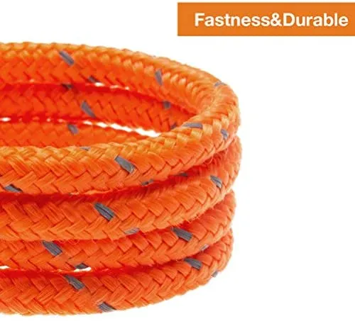 OFPUPPY - Correa reflectante para gato, cuerda trenzada de nailon, para exterior, naranja y negro, 26 pies