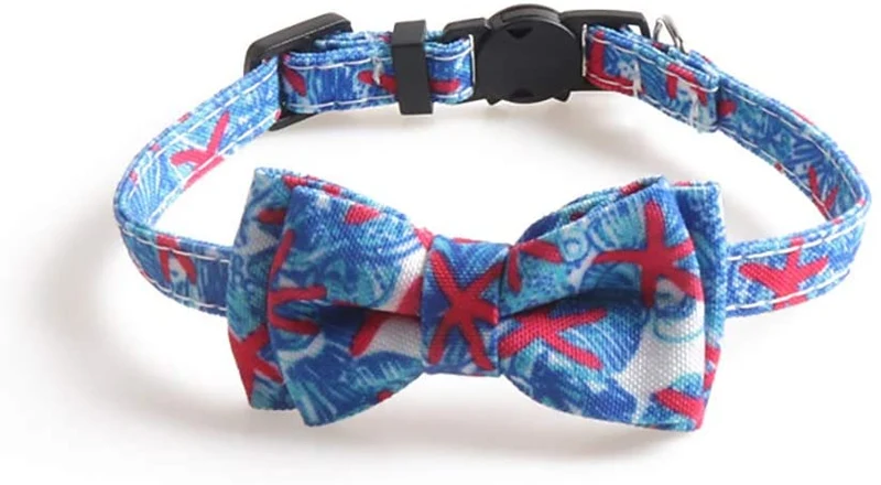 Imikoko - Collar para gato con pajarita y campana para Kitty ajustable, diseño de cuadros de seguridad, Sandía