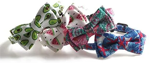 Imikoko - Collar para gato con pajarita y campana para Kitty ajustable, diseño de cuadros de seguridad, Sandía