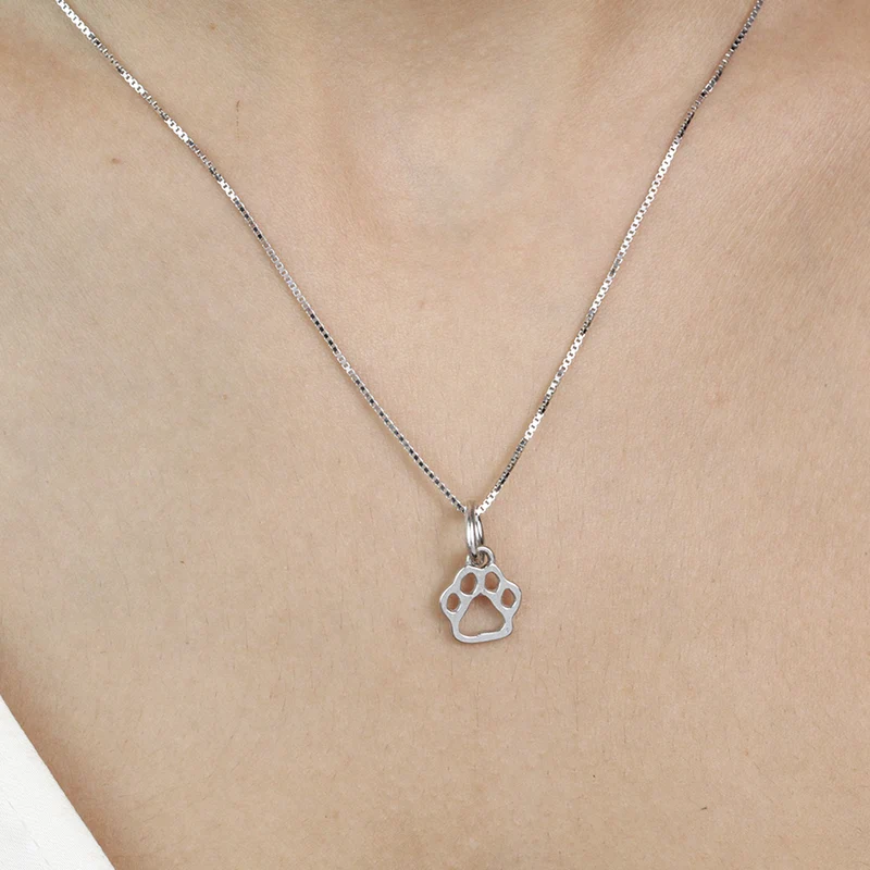 Colgante de Plata 925 con Huella de Perro