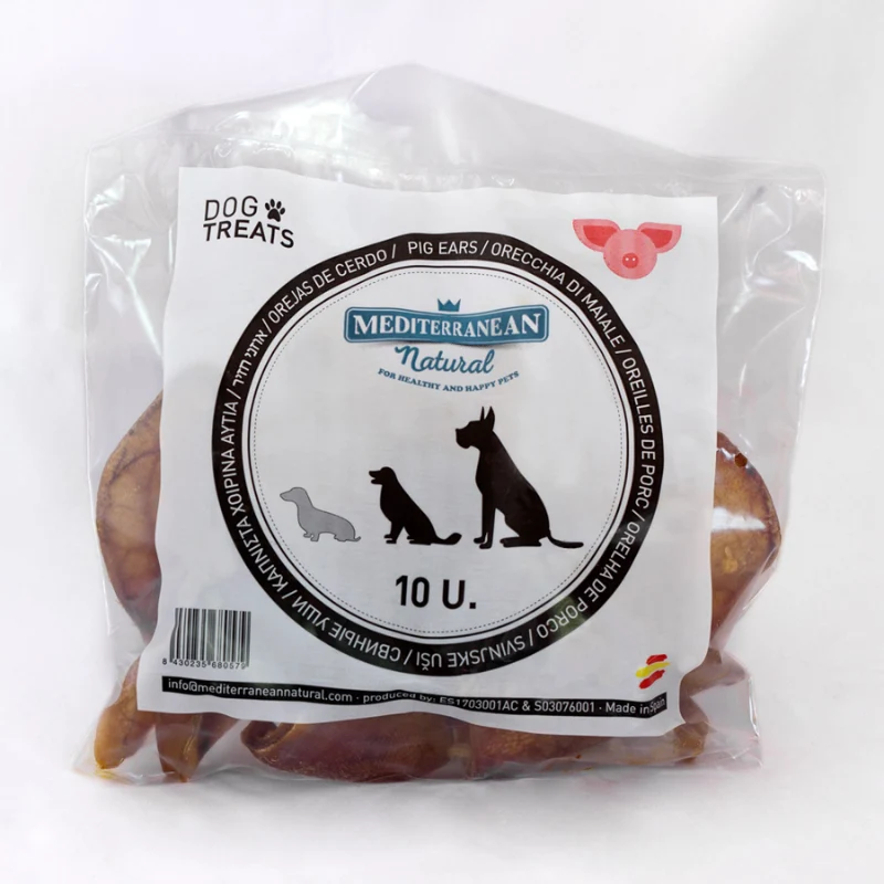 SNACK NATURAL OREJA DE CERDO PARA PERROS MEDITERRANEAN (20 UNIDADES)