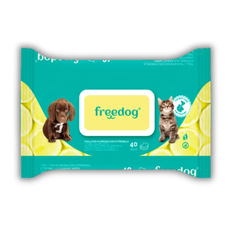 Toallitas Húmedas Citronela Freedog 40Udes 28X18 cm