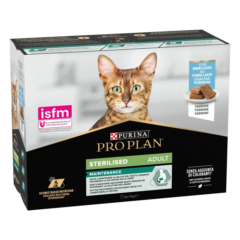 Pro Plan Cat Sobre Sterilised Bacalao Pack 10x75 g