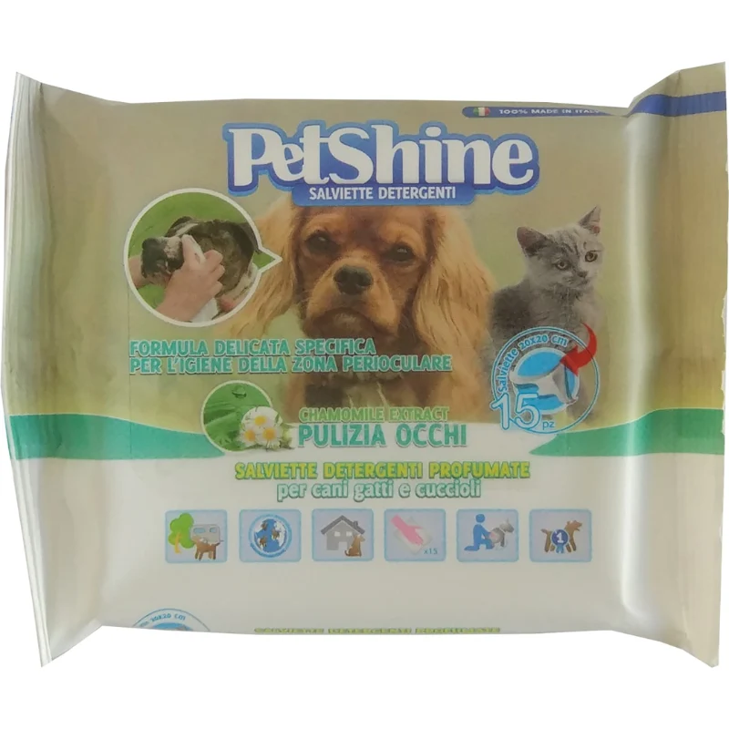 TOALLITAS HIGIENE PARA OJOS PERROS Y GATOS PETSHINE