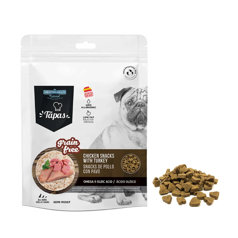 TAPAS GOURMET POLLO Y PAVO SIN CEREAL MEDITERRANEAN NATURAL - 10x150 G