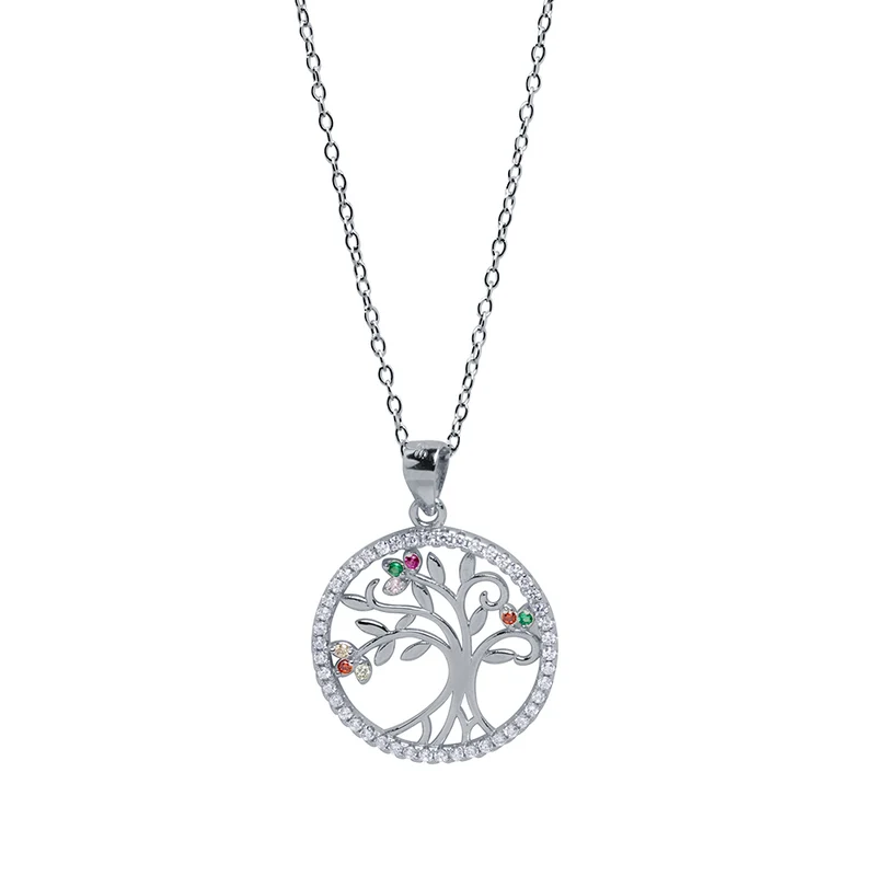 Collar Árbol de Vida de Plata 925 con Circonitas